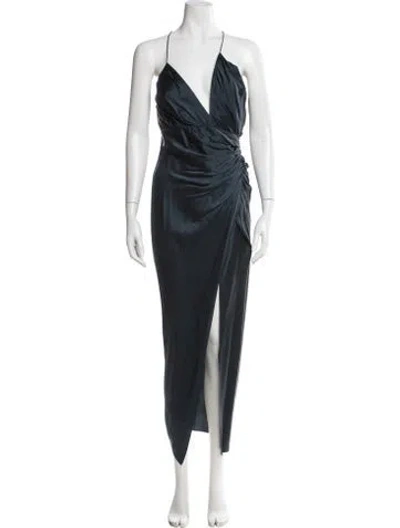 Pre-owned The Sei Silk Long Dress In Blue