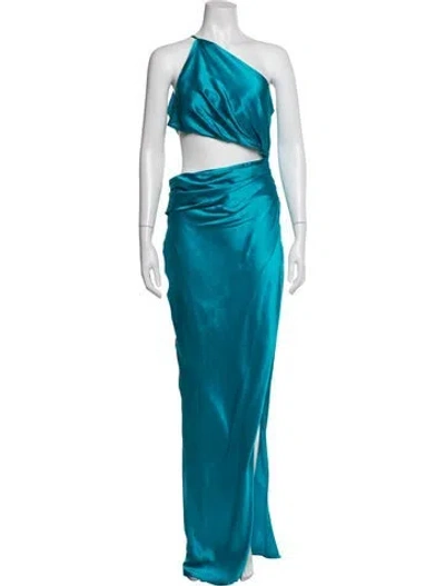 Pre-owned The Sei Silk Long Dress In Blue