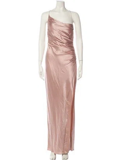 Pre-owned The Sei Silk Long Dress In Brown