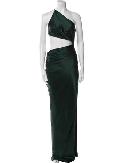 Pre-owned The Sei Silk Long Dress In Green