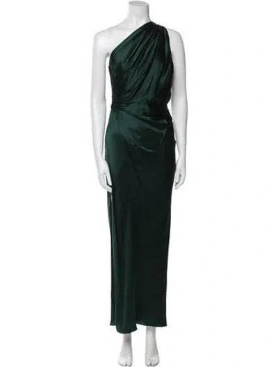 Pre-owned The Sei Silk Long Dress In Green