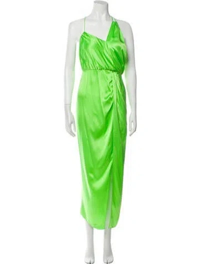 Pre-owned The Sei Silk Long Dress In Green