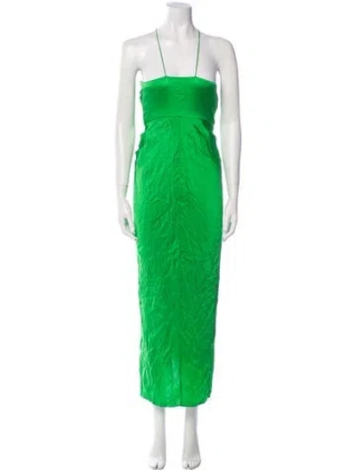 Pre-owned The Sei Silk Long Dress In Green