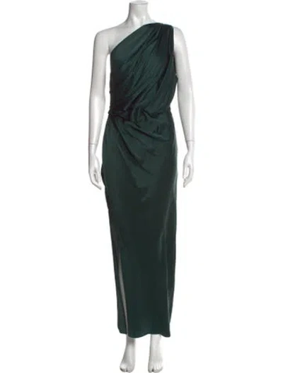 Pre-owned The Sei Silk Long Dress In Green