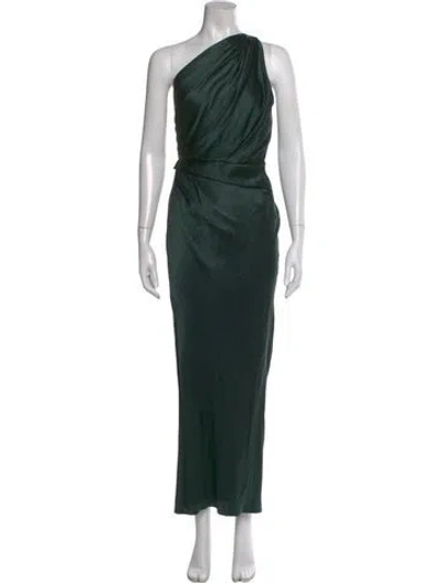 Pre-owned The Sei Silk Long Dress In Green