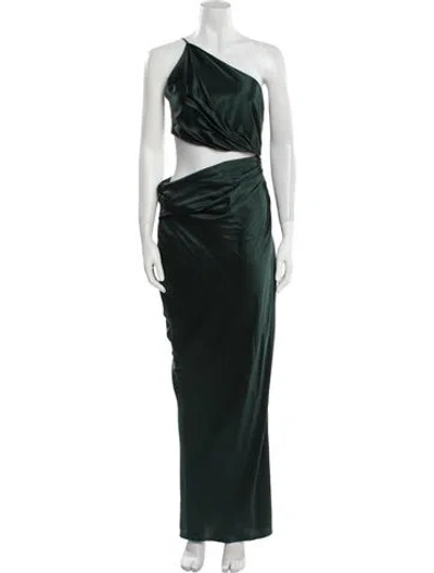 Pre-owned The Sei Silk Long Dress In Green