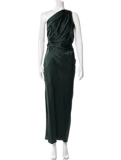 Pre-owned The Sei Silk Long Dress In Green