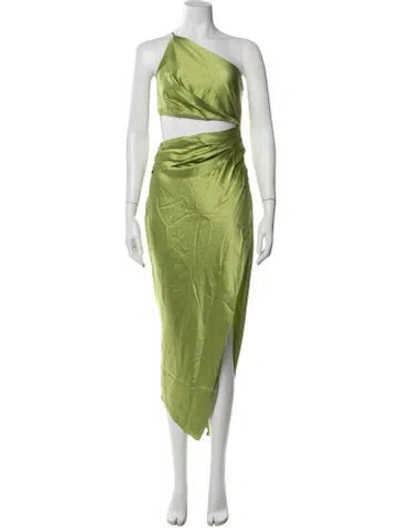 Pre-owned The Sei Silk Long Dress In Green
