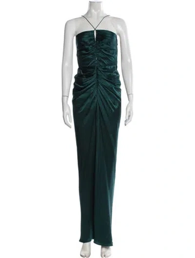 Pre-owned The Sei Silk Long Dress In Green