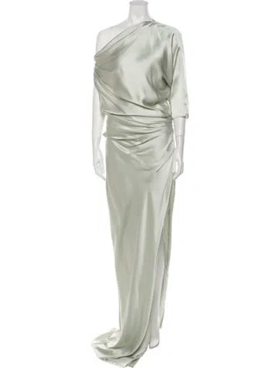 Pre-owned The Sei Silk Long Dress In Green