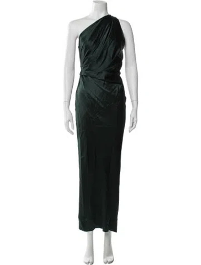 Pre-owned The Sei Silk Long Dress In Green