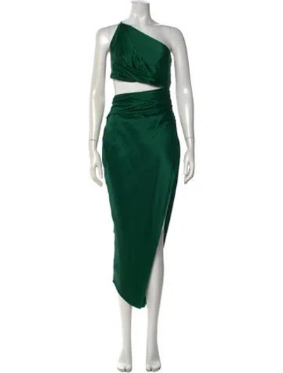 Pre-owned The Sei Silk Long Dress In Green