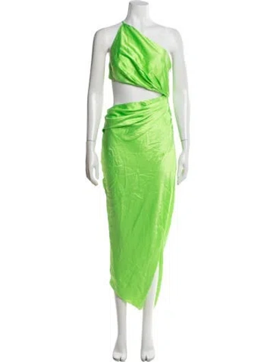 Pre-owned The Sei Silk Long Dress In Green