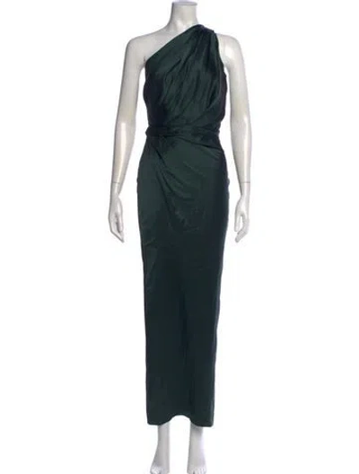 Pre-owned The Sei Silk Long Dress In Green