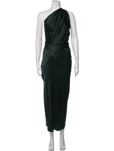 Pre-owned The Sei Silk Long Dress In Green