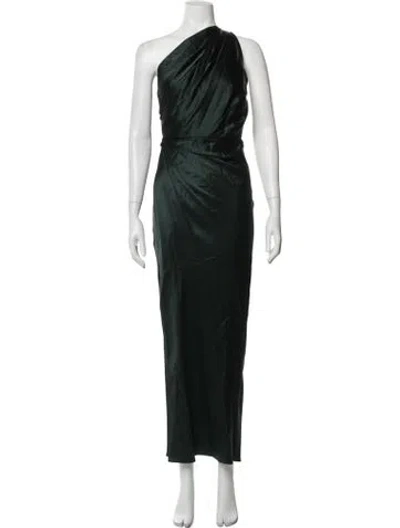 Pre-owned The Sei Silk Long Dress In Green