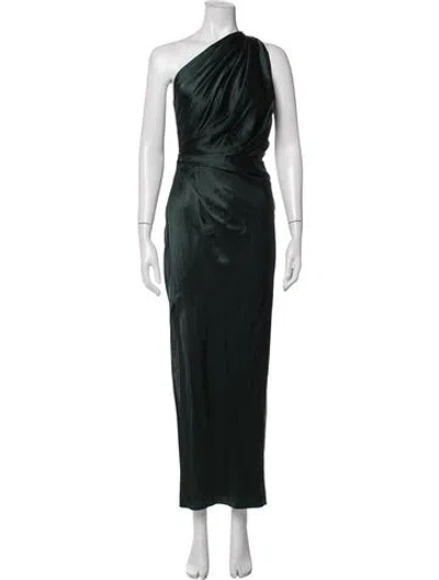 Pre-owned The Sei Silk Long Dress In Green