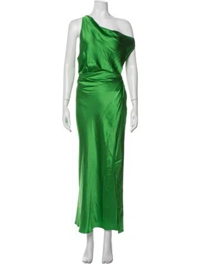 Pre-owned The Sei Silk Long Dress In Green