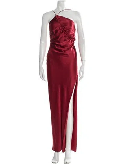 Pre-owned The Sei Silk Long Dress In Metallic/red