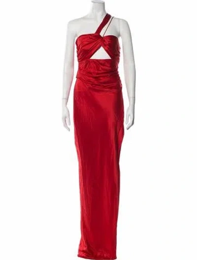 Pre-owned The Sei Silk Long Dress In Metallic/red
