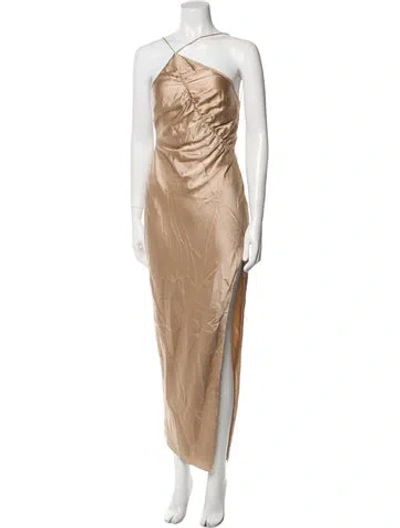 Pre-owned The Sei Silk Long Dress In Neutral