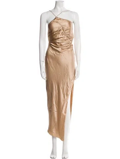 Pre-owned The Sei Silk Long Dress In Neutral