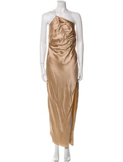Pre-owned The Sei Silk Long Dress In Neutral