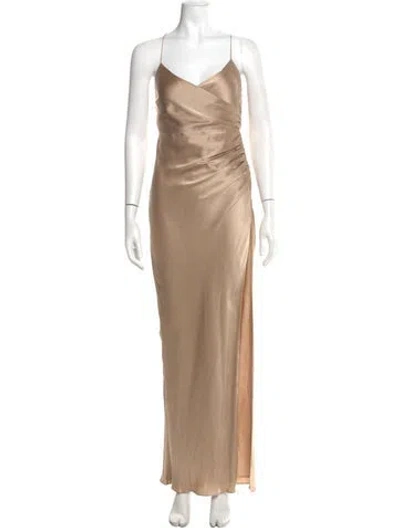 Pre-owned The Sei Silk Long Dress In Neutral