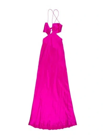 Pre-owned The Sei Silk Long Dress In Pink