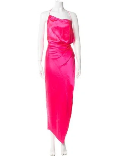 Pre-owned The Sei Silk Long Dress In Pink