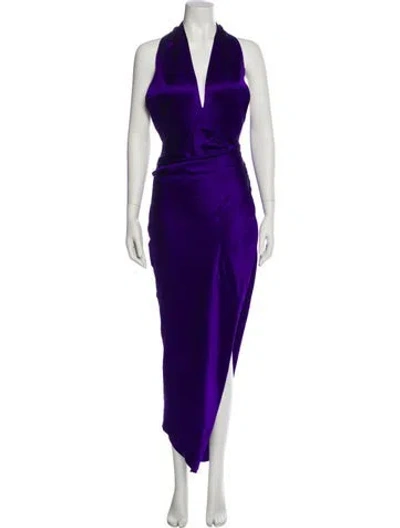 Pre-owned The Sei Silk Long Dress In Purple