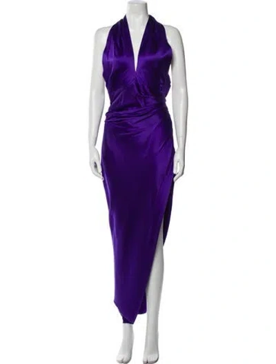 Pre-owned The Sei Silk Long Dress In Purple