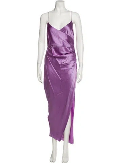 Pre-owned The Sei Silk Long Dress In Purple