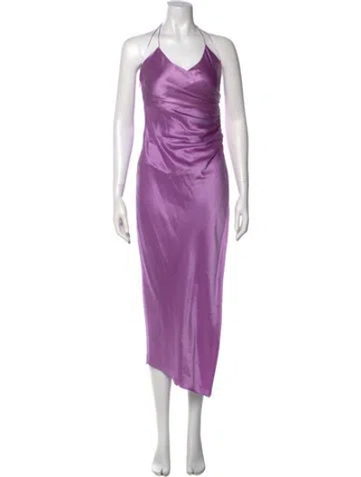 Pre-owned The Sei Silk Long Dress In Purple