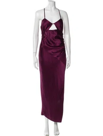 Pre-owned The Sei Silk Long Dress In Purple
