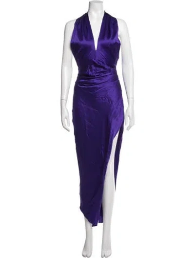 Pre-owned The Sei Silk Long Dress In Purple