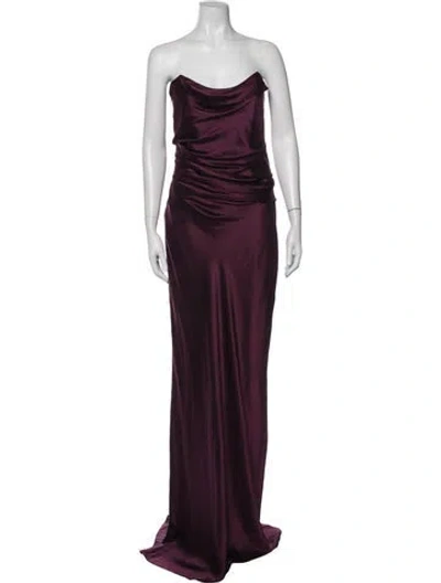 Pre-owned The Sei Silk Long Dress In Purple