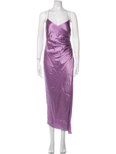 Pre-owned The Sei Silk Long Dress In Purple