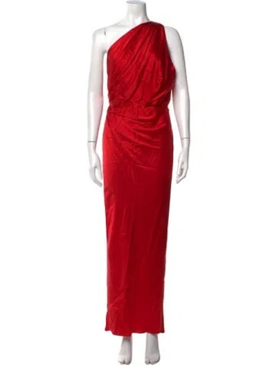 Pre-owned The Sei Silk Long Dress In Red
