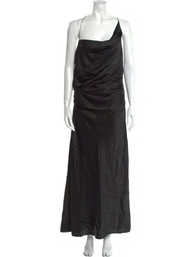 Pre-owned The Sei Silk Long Dress W/ Tags In Black
