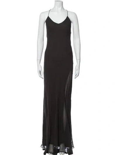 Pre-owned The Sei Silk Long Dress W/ Tags In Brown