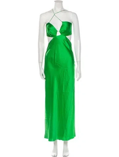 Pre-owned The Sei Silk Long Dress W/ Tags In Green