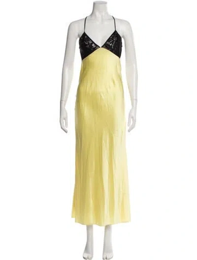 Pre-owned The Sei Silk Long Dress W/ Tags In Yellow