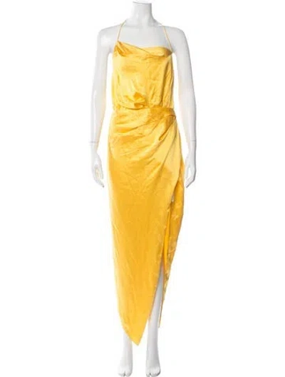 Pre-owned The Sei Silk Long Dress In Yellow