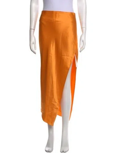 Pre-owned The Sei Silk Long Skirt In Yellow