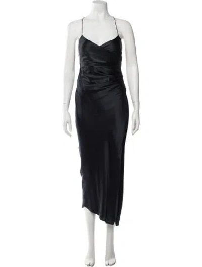 Pre-owned The Sei Silk Midi Length Dress In Blue