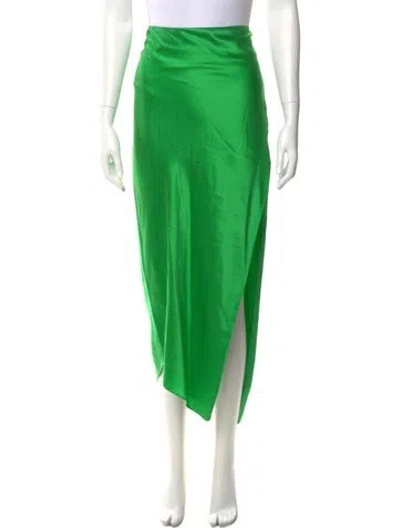Pre-owned The Sei Silk Midi Length Skirt In Green