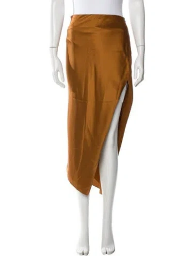 Pre-owned The Sei Silk Midi Length Skirt In Yellow