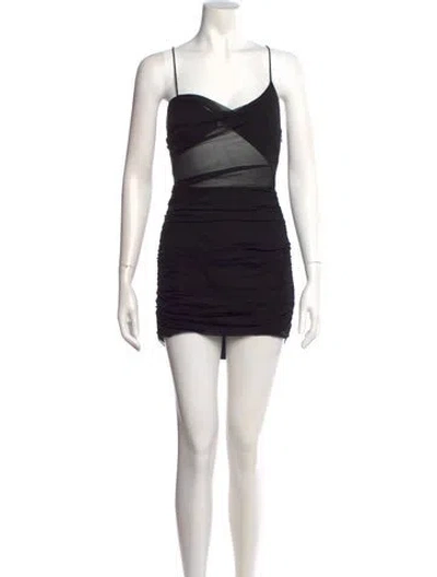 Pre-owned The Sei Silk Mini Dress In Black