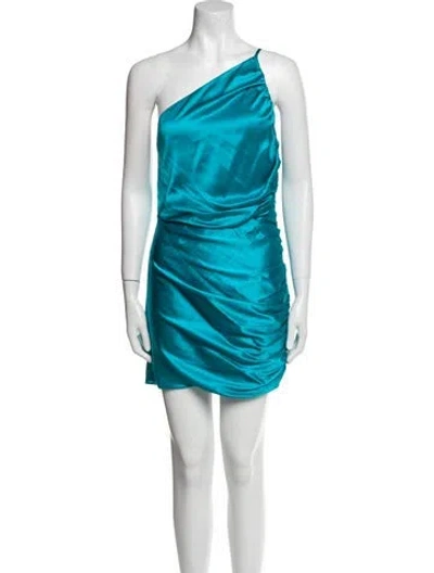 Pre-owned The Sei Silk Mini Dress In Blue
